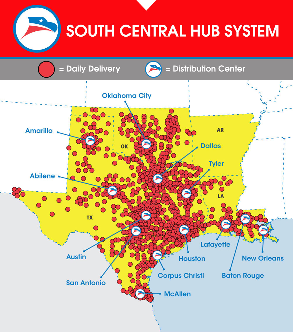 SOUTH CENTRAL HUB SYSTEM MAP