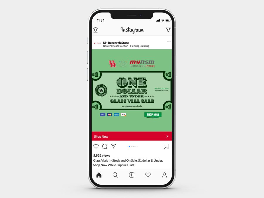 Social Media Advertising Campaign Services for University of Houston Research Store by DMW Digital
