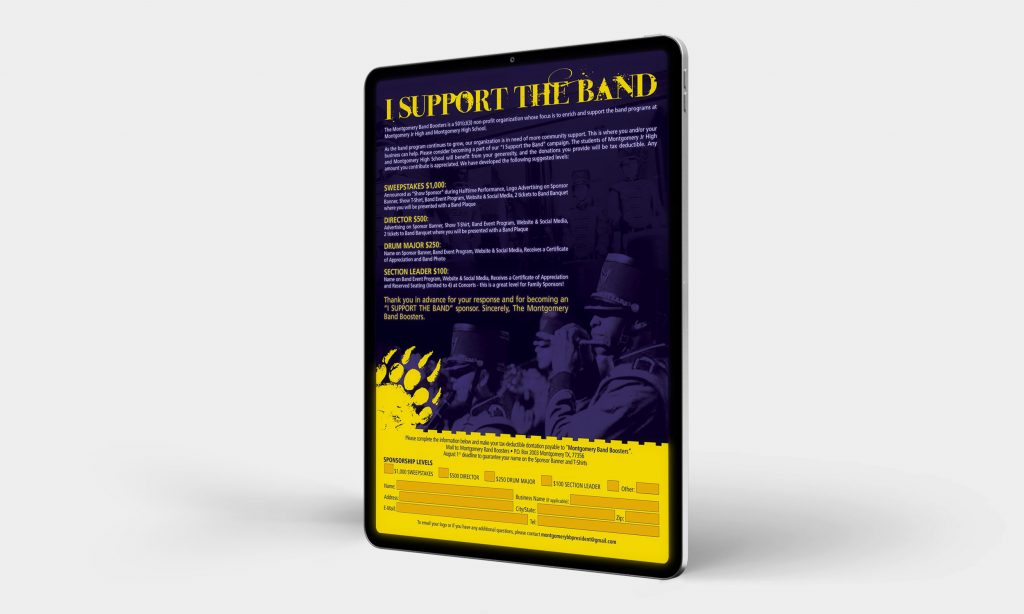 Interactive Form Design Services for Montgomery High School Band by DMW Digital